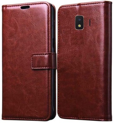 Mehsoos Flip Cover for Samsung Galaxy J2 Core 2020(Brown, Dual Protection, Pack of: 1)