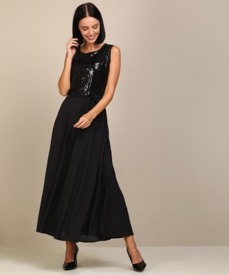 Tokyo Talkies Women Maxi Black Dress