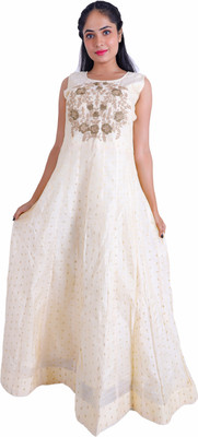 rayie collection Flared/A-line Gown(White)