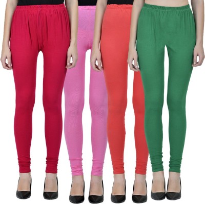 GOOFFI Churidar  Western Wear Legging(Red, Green, Pink, Orange, Solid)