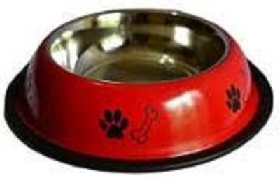 Hanu ROUND Steel Pet Bowl(900 ml Red)