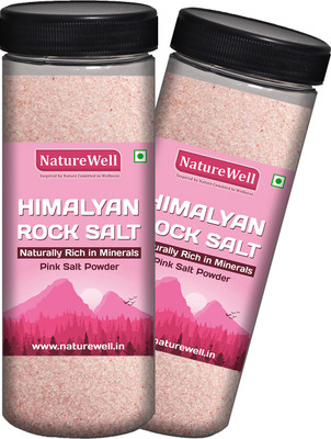 Naturewell Combo Pack of 2 Himalayan Pink Salt (Mineral Salt) Pink Rock Salt for Healthy Cooking 250 gram each Himalayan Pink Salt(500 g, Pack of 2)