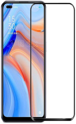 Q Box Edge To Edge Tempered Glass for Oppo Reno4(Pack of 1)