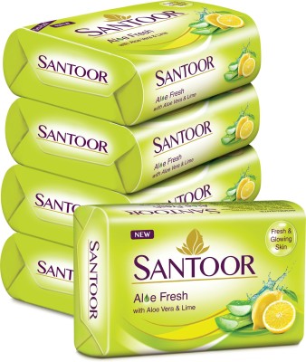 Santoor Aloe Fresh Soap  (5 x 125 g)