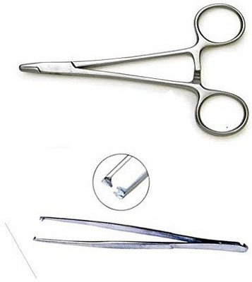 Forgesy Toothed Forceps, Needle Holder -Set of 2 PCs Utility Forceps