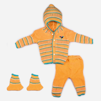 Fit N Funky Baby Boys & Baby Girls Casual Socks Sweater(DARKORNGE)