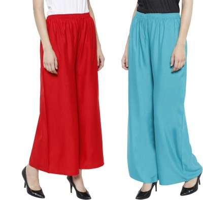 Aarju fashion Regular Fit Women Red, Light Blue Trousers