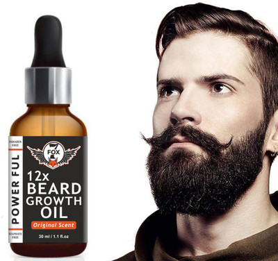 7 FOX 12X Powerful Bard Oil For Fast Growth. strong and healthy beard growth-30ml Hair Oil(30 ml)