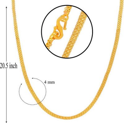 Jagsun On Point Criss Cross Pattern Gold-Plated Chain Gold-plated Plated Brass Chain