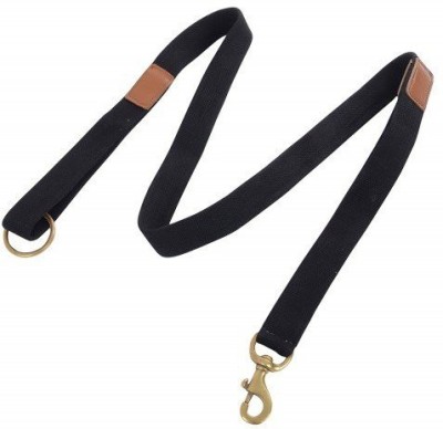 VamaLeathers Strong Leash - Natural Cotton & Leather - Soft & No Sweat in Hand - Patent Applied Dual Handle Functionality - For Small Size & Young Dog 5 Feet Dog Martingale Leash(Black)