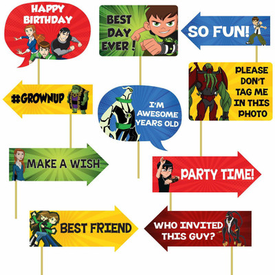 Balloons 10 Pieces ben10 Birthday Theme Photo Booth Props for Kids/Theme Birthday Party Photobooth Props and photobooth of Different Birthday Themes (ben10-birthday-props) Photo Booth Board(Birthday) Balloons 10 Pieces ben10 Birthday Theme Photo Booth Props for Kids/Theme Birthday Party Photobooth Props and photobooth of Different Birthday Themes (ben10-birthday-props) Photo Booth Board(Birthday)