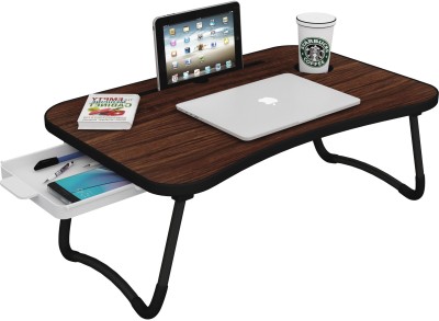 FURNITURE MAMA Sergio Wood Portable Laptop Table(Finish Color - Walnut, Pre Assembled)