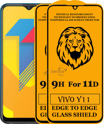 Xester Edge To Edge Tempered Glass for Vivo Y11(Pack of 2)