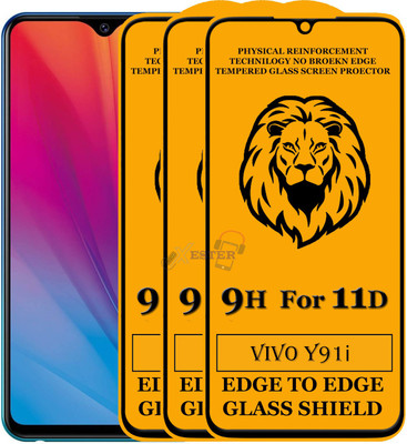 HQ Protection Edge To Edge Tempered Glass for Vivo Y91i(Pack of 3)