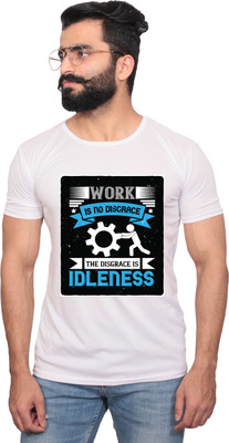 NITYANAND CREATIONS Graphic Print Men Round Neck White T-Shirt
