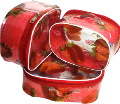 AA COLLECTION AA UNIQUE MULTIPURPOSE RED VANITY BOX SET OF 3 STORAGE OF DIFFERENT MAKEUP ITEMS AND OTHER HOUSEHOLD PRODUCTS SAFELY Vanity Box(Red)