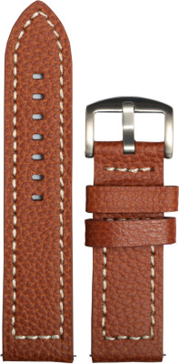 Exor Retro Style Tan colour with Cutt Edge Finish of 24 mm Genuine Leather Watch Strap(Tan)