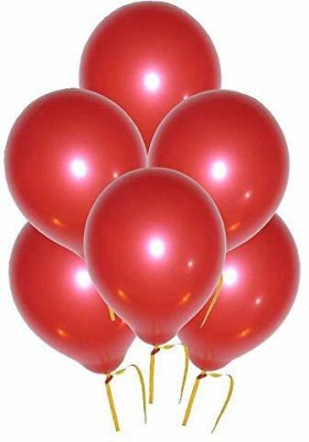 Hippity Hop Solid Metallic Shiny Finish Balloons For Birthday, Anniversary, Baby Shower, Welcome Baby, Weddings, Engagement, Party Celebrations, Theme Party ( Red ) - Pack Of 25 Balloon(Red, Pack of 25)