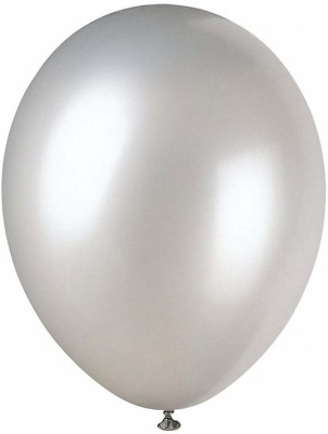 Hippity Hop Solid Metallic Shiny Finish Balloons For Birthday, Anniversary, Baby Shower, Welcome Baby, Weddings, Engagement, Party Celebrations, Theme Party ( Silver ) - Pack Of 25 Balloon(Silver, Pack of 25)