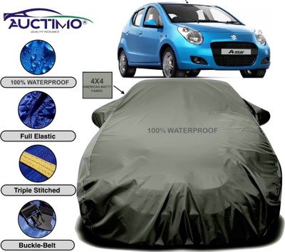 AUCTIMO Car Cover For Maruti Suzuki A-Star (With Mirror Pockets)(Green)