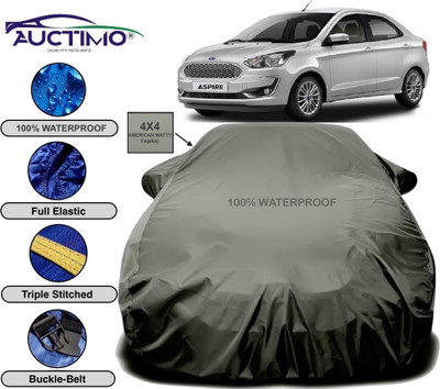 AUCTIMO Car Cover For Ford Aspire (With Mirror Pockets)(Green)