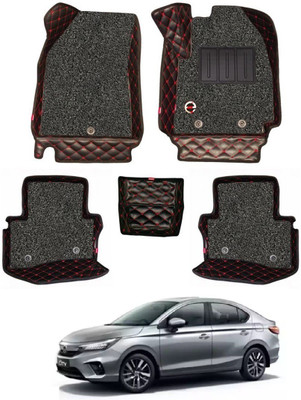 elegant Leatherite 7D Mat For  Honda New City(Black, Red)