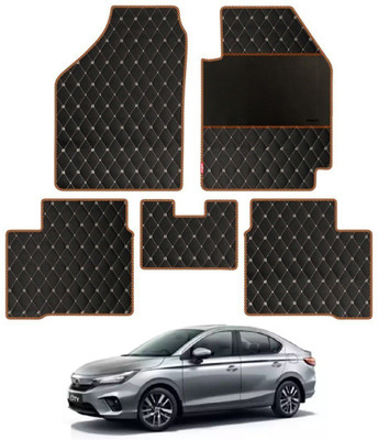 elegant Leatherite Standard Mat For  Honda New City(Black, Orange)