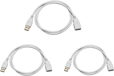 Sharp beak Reversible USB 2.0 1.5 m USB 2.0/3.0 Compatible - Full Cooper,High Quality 3 Male & female Extension Cable(Compatible with Male Female Extension Cable, White)
