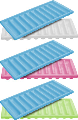 KUBER INDUSTRIES 10 Cubes Plastic Unbreakable Virgin Plastic Ice Cube Tray Set of 6 (Pink) Multicolor Plastic Ice Cube Tray(Pack of6)