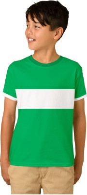 Luke and Lilly Boys Colorblock Cotton Blend T Shirt(Green, Pack of 1)