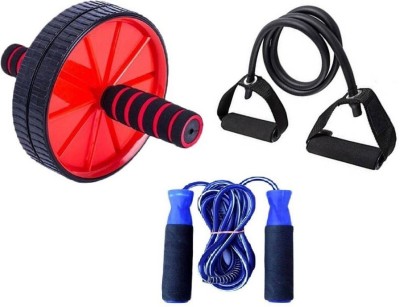 Adonyx Home full body trainer Ab wheel with tonng tube and skipping rope Home Gym Kit