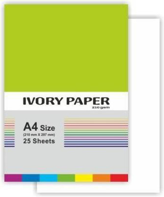 Classic A4-50 IVORY UNRULED A4 210 gsm Drawing Paper(Set of 2, White)