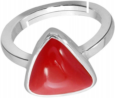 CHIRAG GEMS Metal Coral Silver Plated Ring