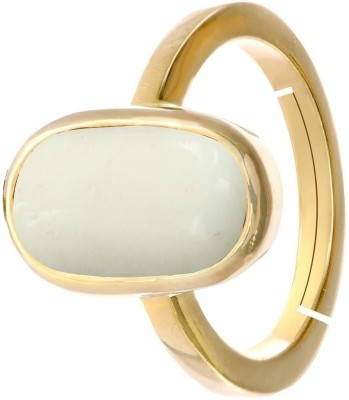 CHIRAG GEMS Unheated White Coral (Munga) Adjustable Ring Stone Original Certified Natural Gemstone For Astrological Purpose Metal Coral Silver Plated Ring