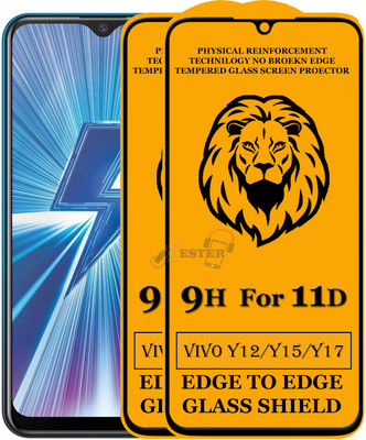 Xester Edge To Edge Tempered Glass for Vivo Y12(Pack of 2)