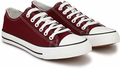 Adiso Casual sneakers,outdoors,dancingshoes Canvas Shoes For Men(Burgundy, White , 10)