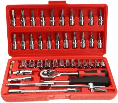 Marrone Screwdriver and Socket Set Multi Purpose Combination Tool Case 46 Pcs Tool Kit Standard Screwdriver Set(Pack of 1)