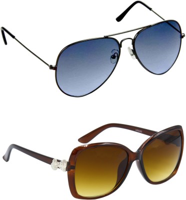 Redleaf Aviator Sunglasses(For Men & Women, Blue, Clear)