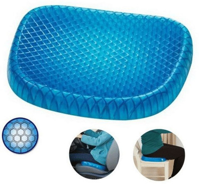 NIMYANK Gel Seat Cushion Seat Cushion with Non-Slip Cover Breathable Design Hip Support Back / Lumbar Support(Blue)
