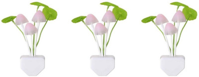 eBuyEnjoy LED Night Light Lamp, Fancy Color changing Mushroom Shape night lamp with automatic Off/on Smart Sensor Set of 3 Night Lamp(12 cm, White)