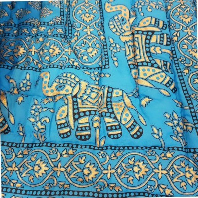 mauli enterprises Animal, Printed, Floral Double Quilt for  Heavy Winter(Cotton, sky blue)