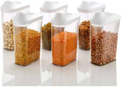 Welldone Plastic Grocery Container  - 1100 ml(Pack of 6, Clear)
