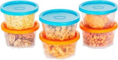 N Creation Plastic Grocery Container  - 250 ml(Pack of 6, Orange, Blue)