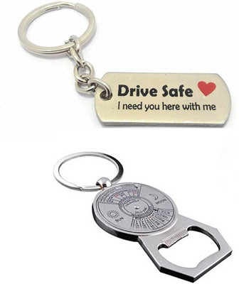 kd collections KD549-Drive Safe Keychain & 50 Year Calendar Keychain Combo (Multicolor) Key Chain