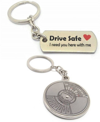 kd collections KD550-Drive Safe Keychain & 50 Year Calendar Keychain Combo (Multicolor) Key Chain
