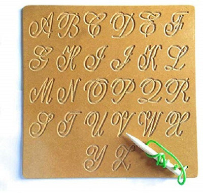 FUTUREZ KEY Capital Alphabet Tracing Cursive Board/ Wooden Writing Practice Boards - Educational Learning Toys for Kids(Multicolor)