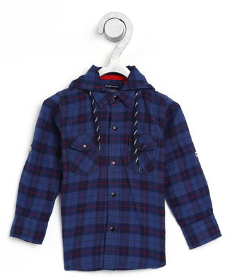 gini-jony-boys-checkered-casual-dark-blue-shirt