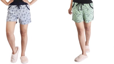 SDS FASHION Printed Women Multicolor Basic Shorts