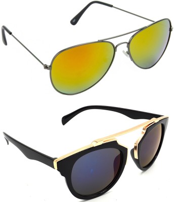 Redleaf Aviator Sunglasses(For Men & Women, Yellow, Grey)