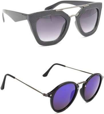 Redleaf Wayfarer Sunglasses(For Men & Women, Grey, Violet)